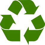 a green recycling symbol